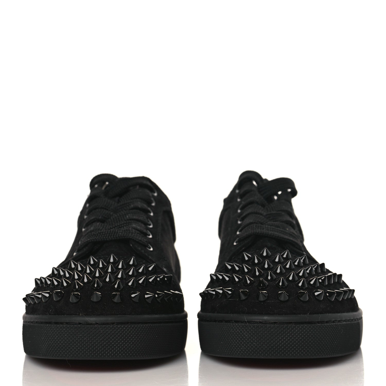 Christian Louboutin Suede Louis Junior Spikes Flat Sneakers 39.5 Black 2 of 8
