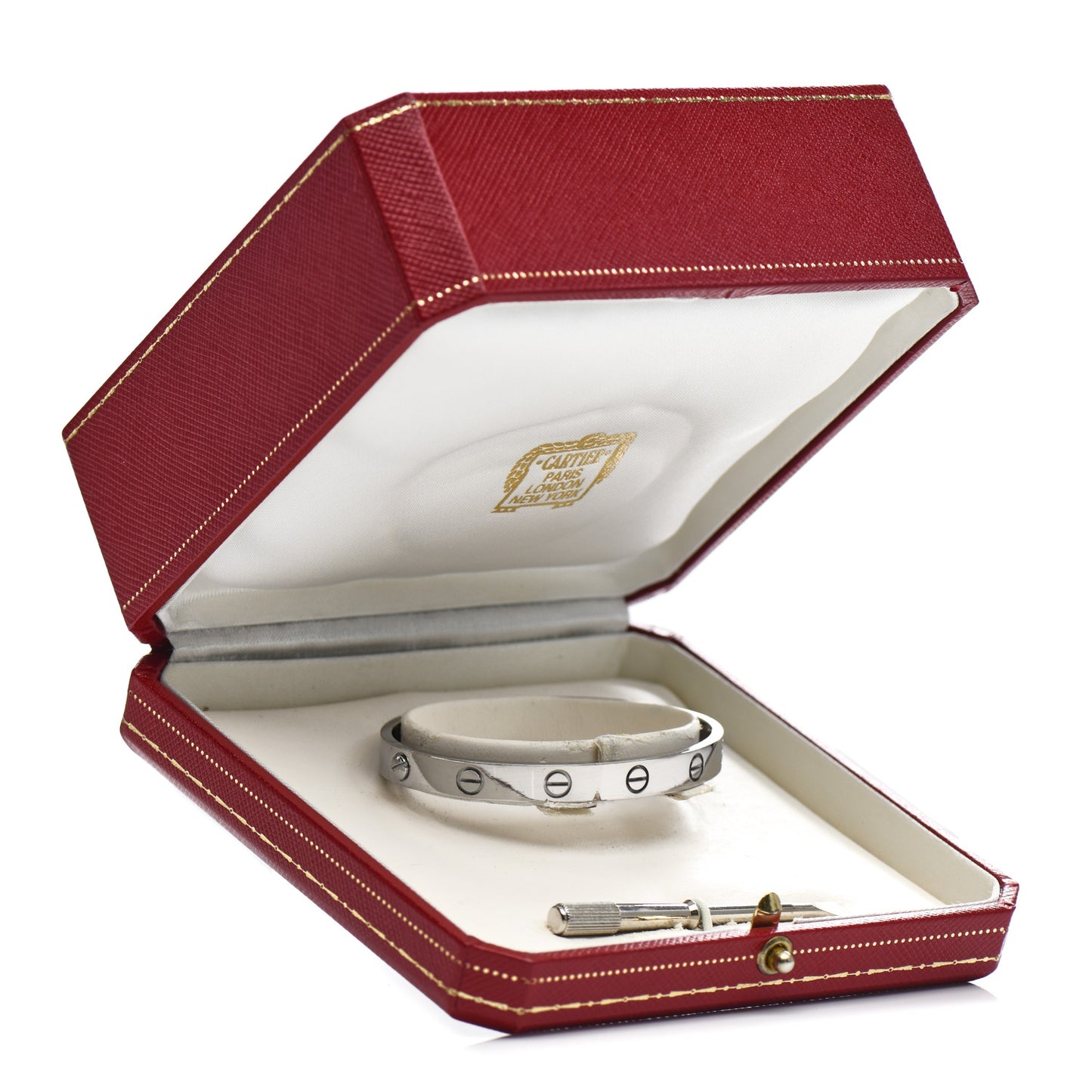 18K White Gold LOVE Bracelet 16