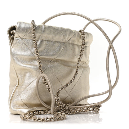 Chanel Metallic Lambskin Quilted Mini Chanel 22 Golden 3 of 10