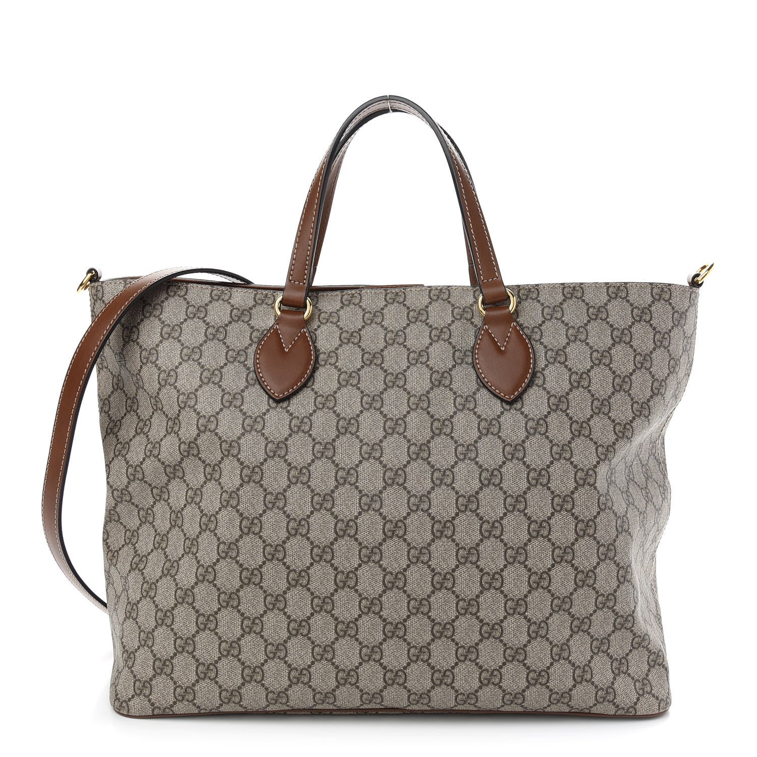 Gucci Soft GG Supreme Monogram Medium Crossbody Tote Beige Cuir 1 of 9
