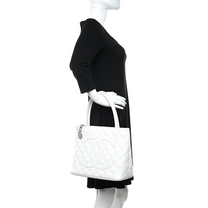Chanel Caviar Quilted Medallion Tote White 2 of 10