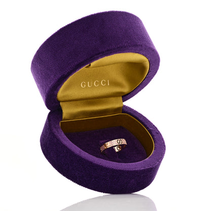 Gucci 18K Rose Gold Pink Sapphire Icon Stardust Thin Band Ring 52 6 6 of 6