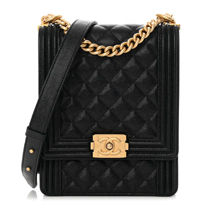 Chanel Caviar Quilted North South Boy Flap Black 1 of 10