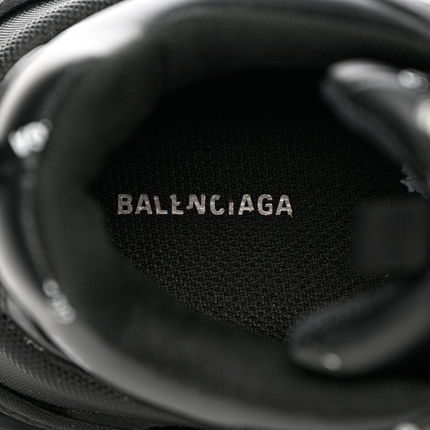 Balenciaga Technical Fabric Allover Logo Mens Triple S Sneakers 41 Black White 6 of 14