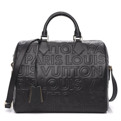 Louis Vuitton Calfskin Embossed Speedy Cube 30 Black 1 of 10