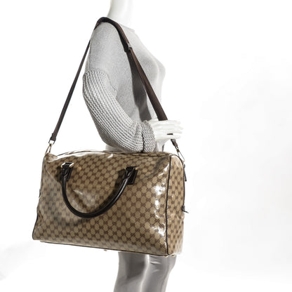 Gucci Crystal Monogram Large Carry On Duffle Bag Dark Brown 2 of 7