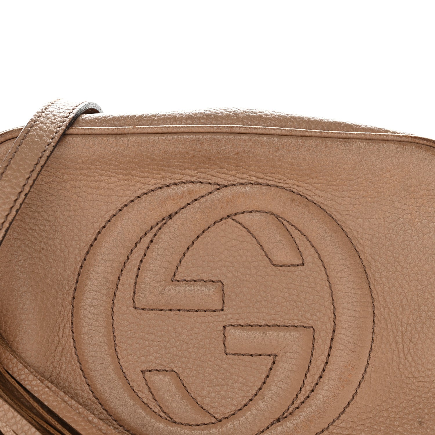 Gucci Pebbled Calfskin Small Soho Disco Bag Camelia 8 of 16