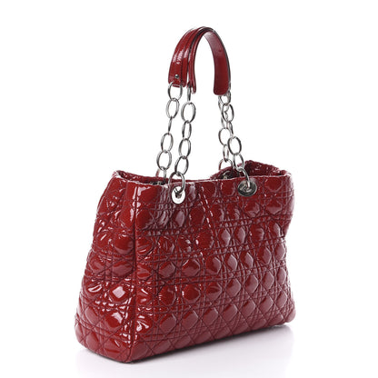 Christian Dior Patent Cannage Large Dior Soft Shopping Tote Red 3 of 10