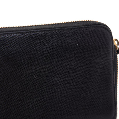 Prada Saffiano Metal Zip Around Wallet Black 13 of 14