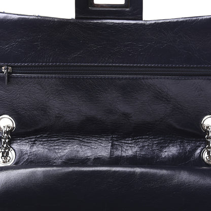 Chanel Glazed Calfskin Quilted Surpique 2.55 Reissue Flap Navy 15 of 18