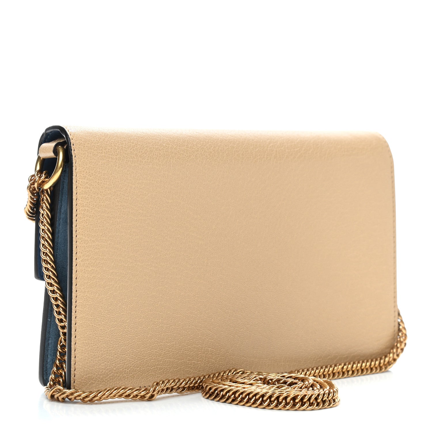 Givenchy Goatskin Suede GV3 Mini Chain Bag Beige Blue 3 of 9