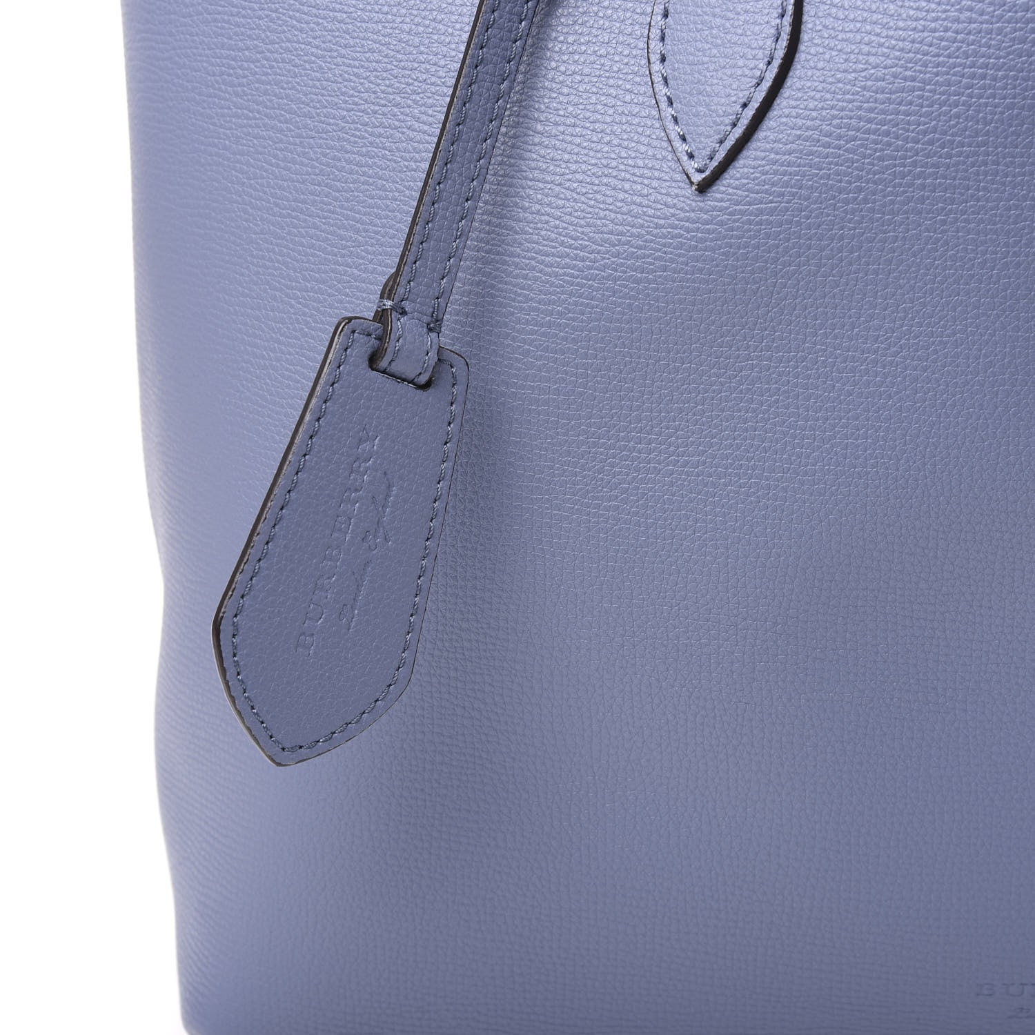 Burberry Calfskin Haymarket Check Medium Reversible Tote Slate Blue 10 of 17