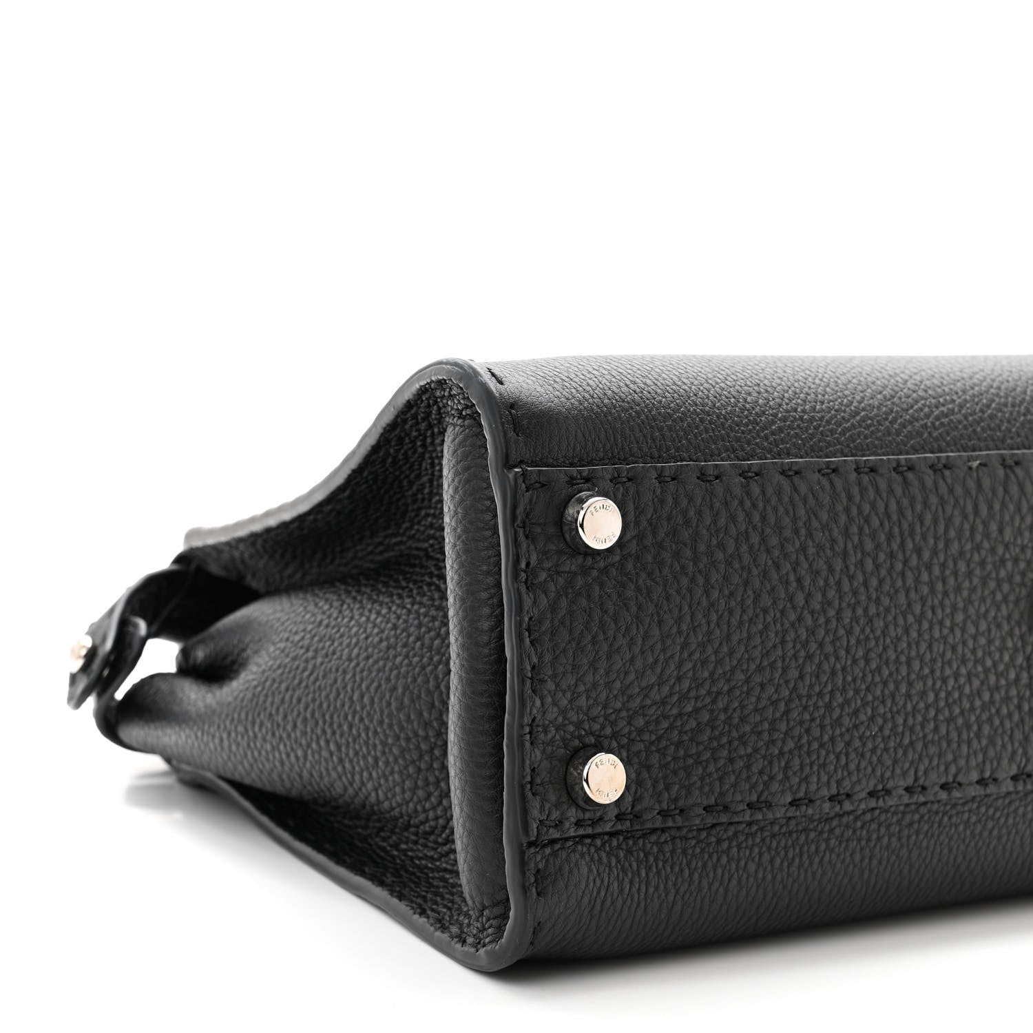 Fendi Cuoio Romano Selleria Bi-Color Medium Peekaboo Iconic Satchel Black Mou 10 of 12