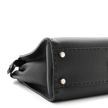 Fendi Cuoio Romano Selleria Bi-Color Medium Peekaboo Iconic Satchel Black Mou 10 of 12