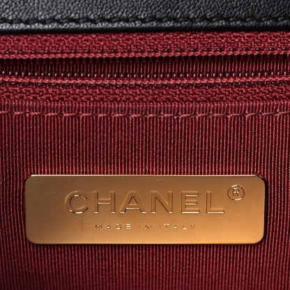 Chanel Lambskin Quilted Small Chain Infinity Top Handle Flap Black 6 of 14