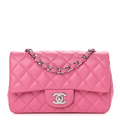 Chanel Lambskin Quilted Mini Rectangular Flap Pink 1 of 9