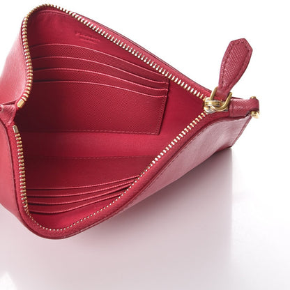 Prada Saffiano Flat Zip Wristlet Peonia 5 of 13