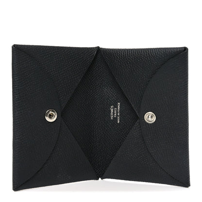 Hermes Epsom Calvi Card Case Black 5 of 7