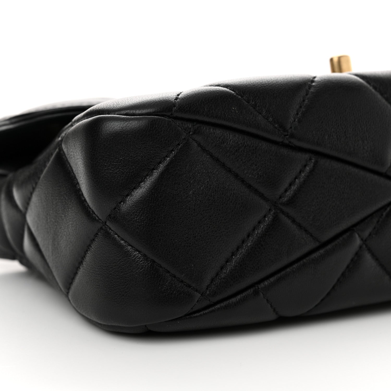 Chanel Lambskin Quilted Top Handle Flap Black 9 of 11
