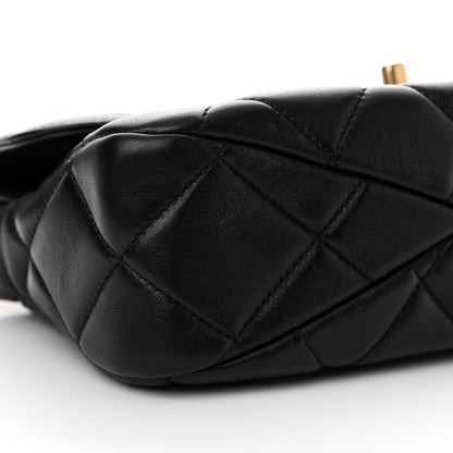 Chanel Lambskin Quilted Top Handle Flap Black 9 of 11