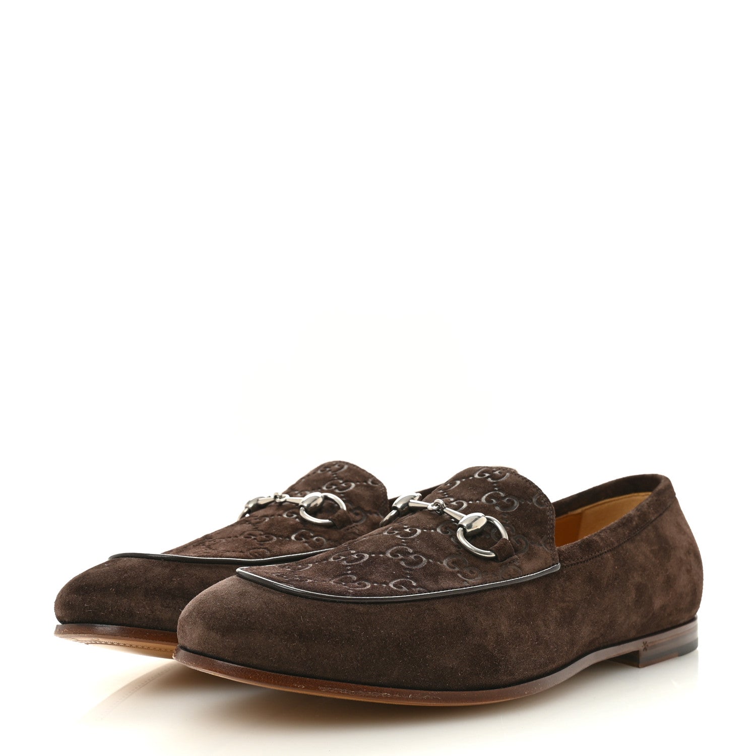 Gucci Luxury Suede GG Monogram Horsebit Mens Jordy Loafers 9 Night Cocoa 4 of 10