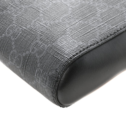 Gucci GG Supreme Monogram Web Small Flat Messenger Bag Black Grey 10 of 10