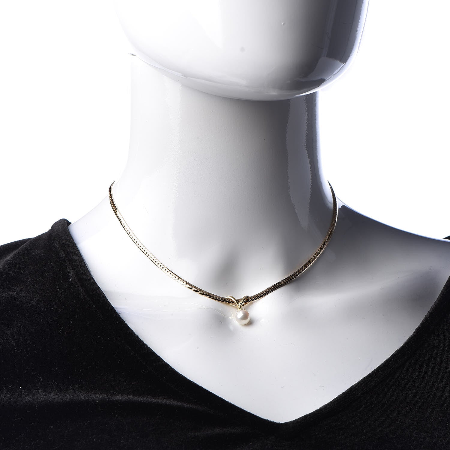 Mikimoto 18K Yellow Gold Akoya Pearl 7mm Drop Pendant Necklace 2 of 6