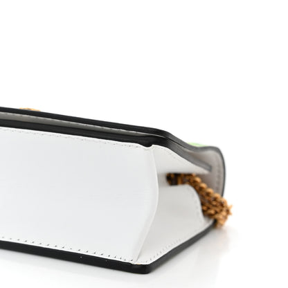 Versace Vitello Jungle Print Mini Virtus Chain Clutch Green White 9 of 10