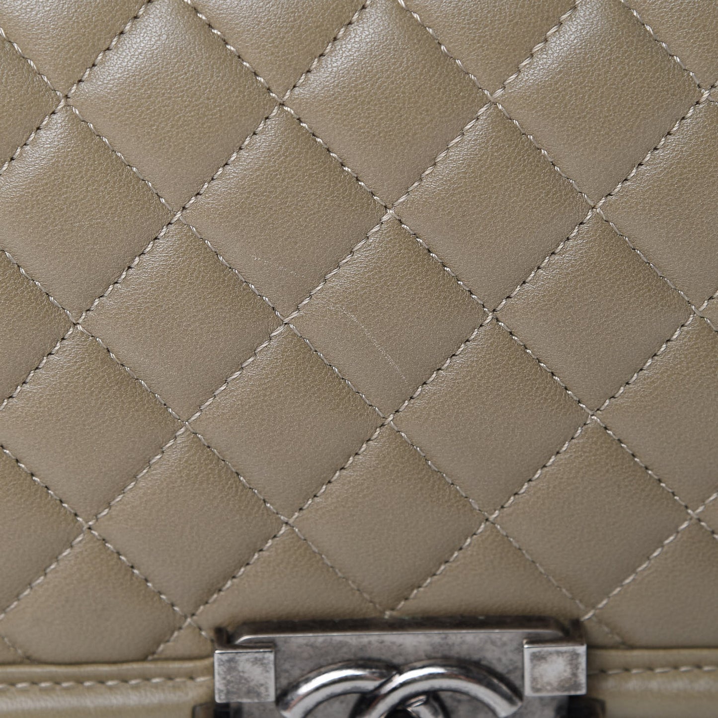 Lambskin Quilted Medium Boy Flap Khaki