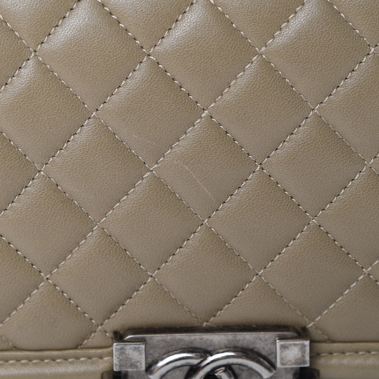 Chanel Lambskin Quilted Medium Boy Flap Khaki 14 of 17
