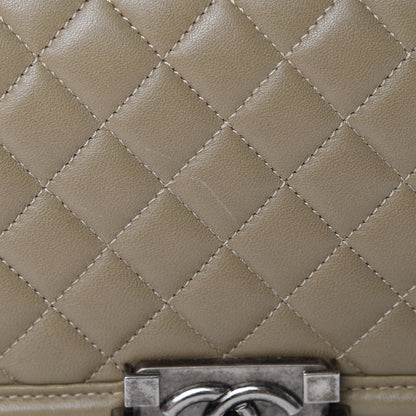 Chanel Lambskin Quilted Medium Boy Flap Khaki 14 of 17