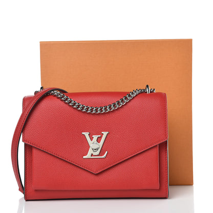 Louis Vuitton Soft Calfskin Mylockme Chain Bag BB Rubis 8 of 8