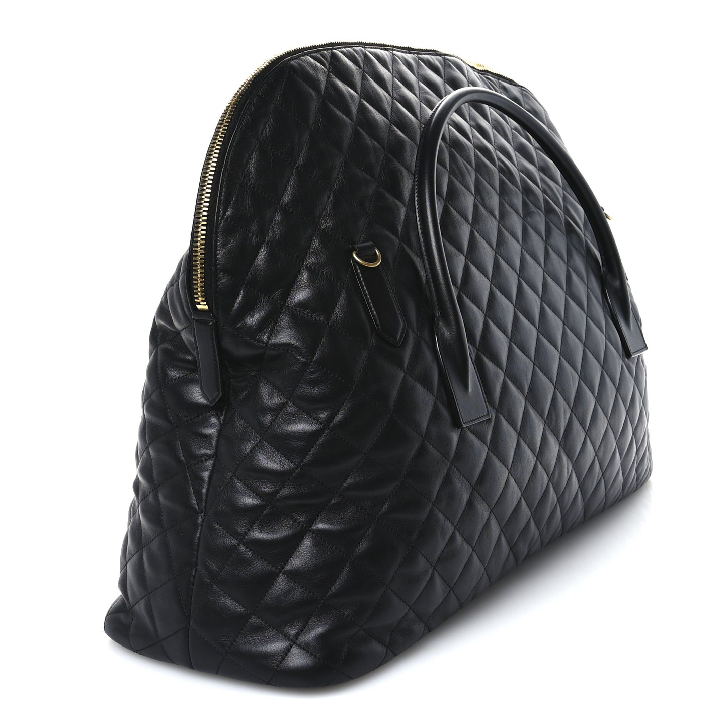 Calfskin Quilted ES Giant Travel Bag Black