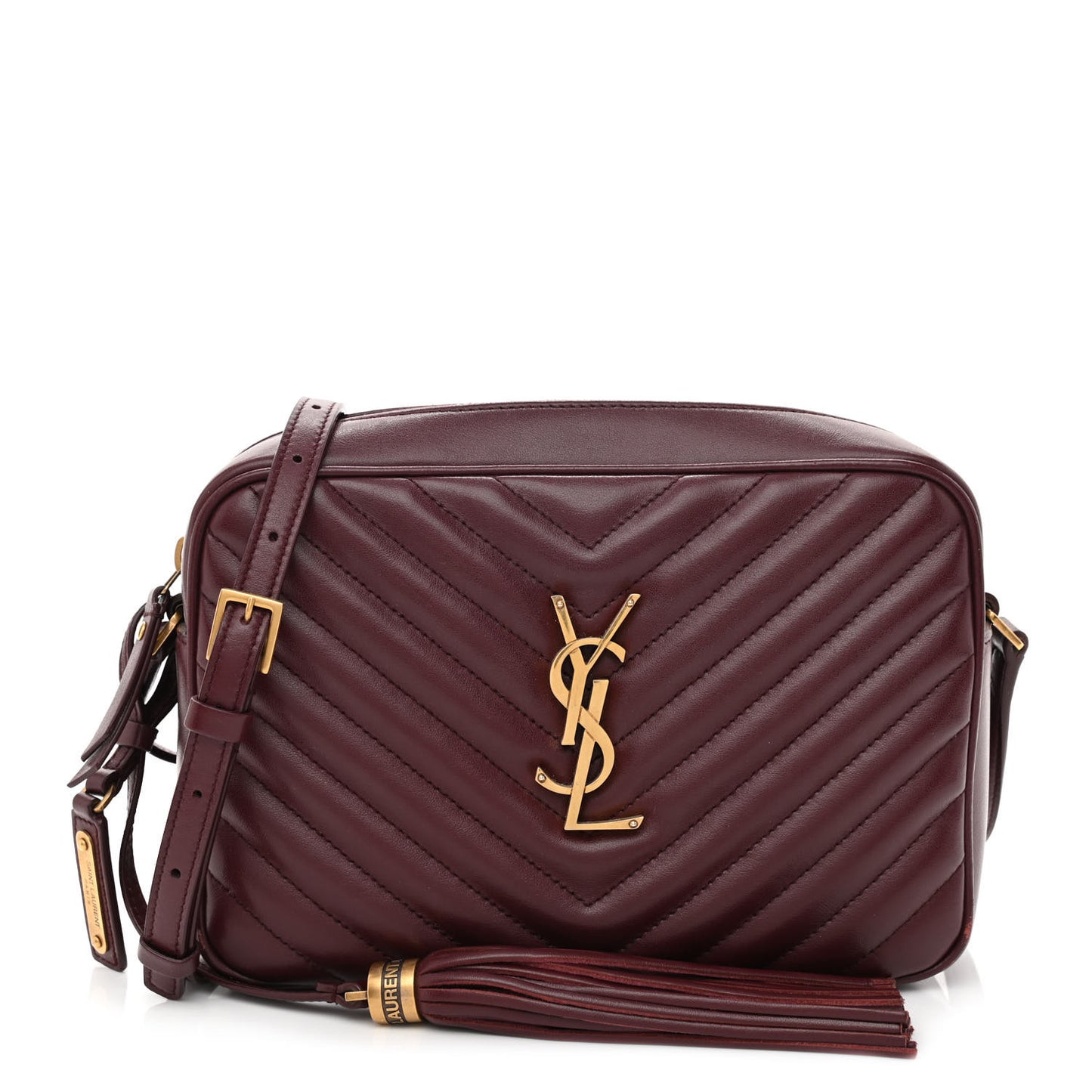 Calfskin Matelasse Monogram Lou Camera Bag Dark Legion Red