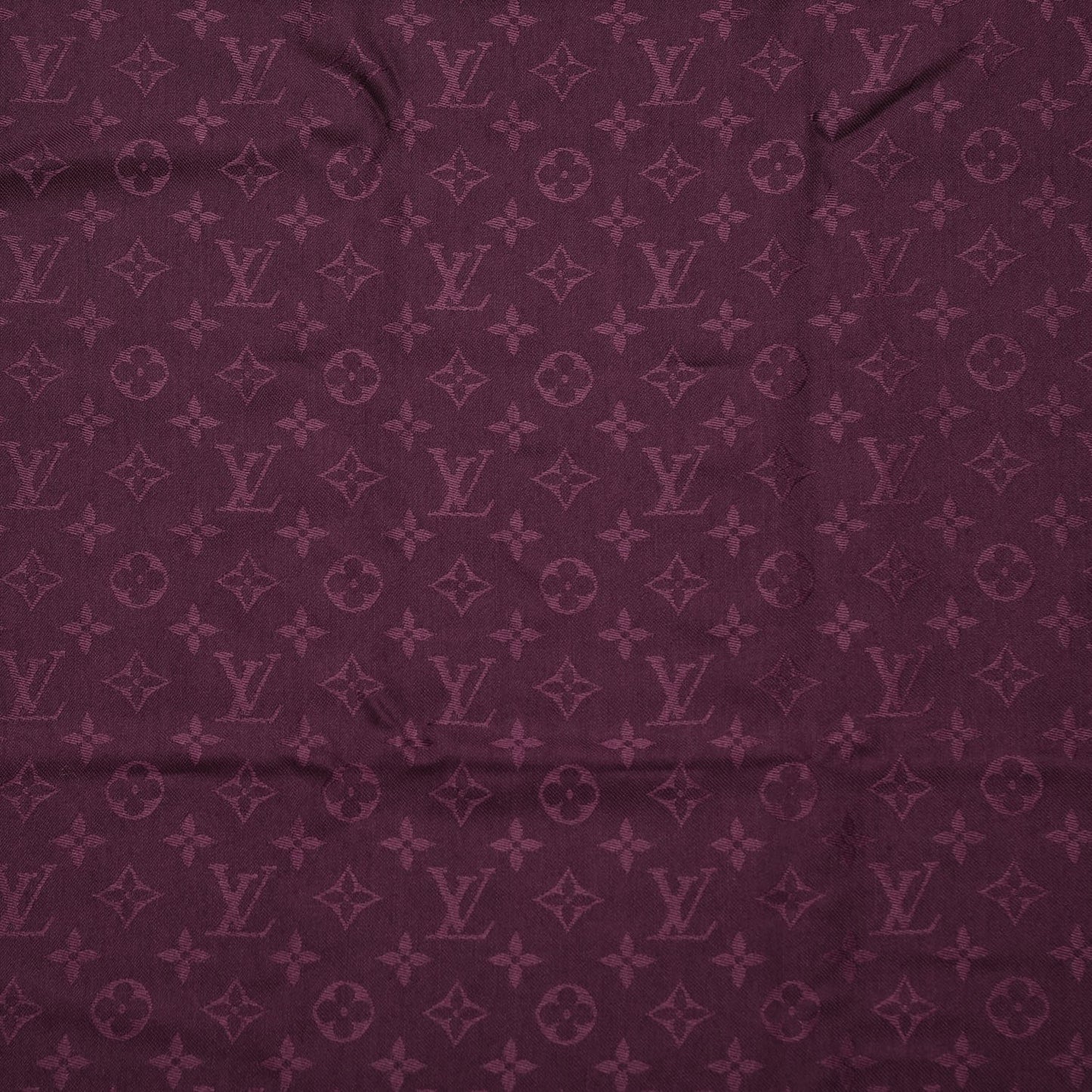Wool Silk Monogram Shawl Amarante
