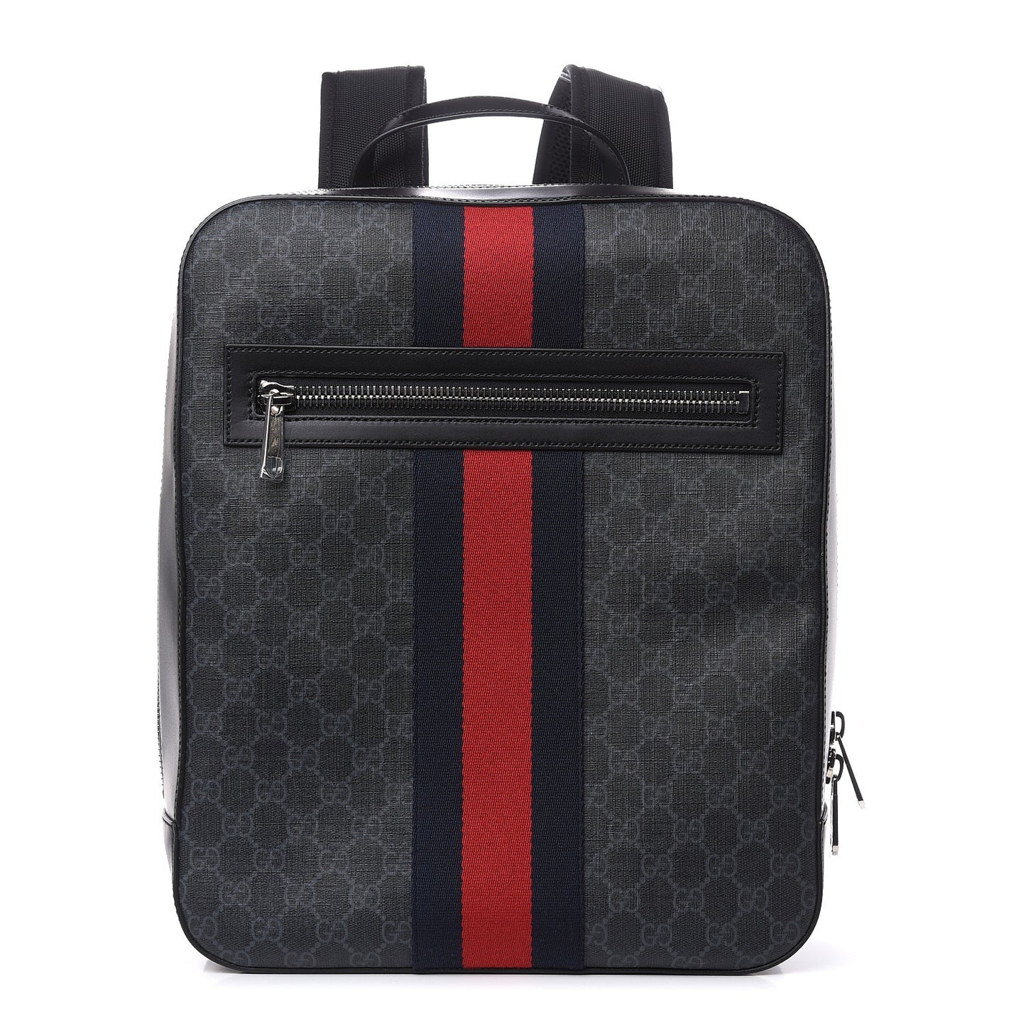 GG Supreme Monogram Web Tote Backpack Black Grey