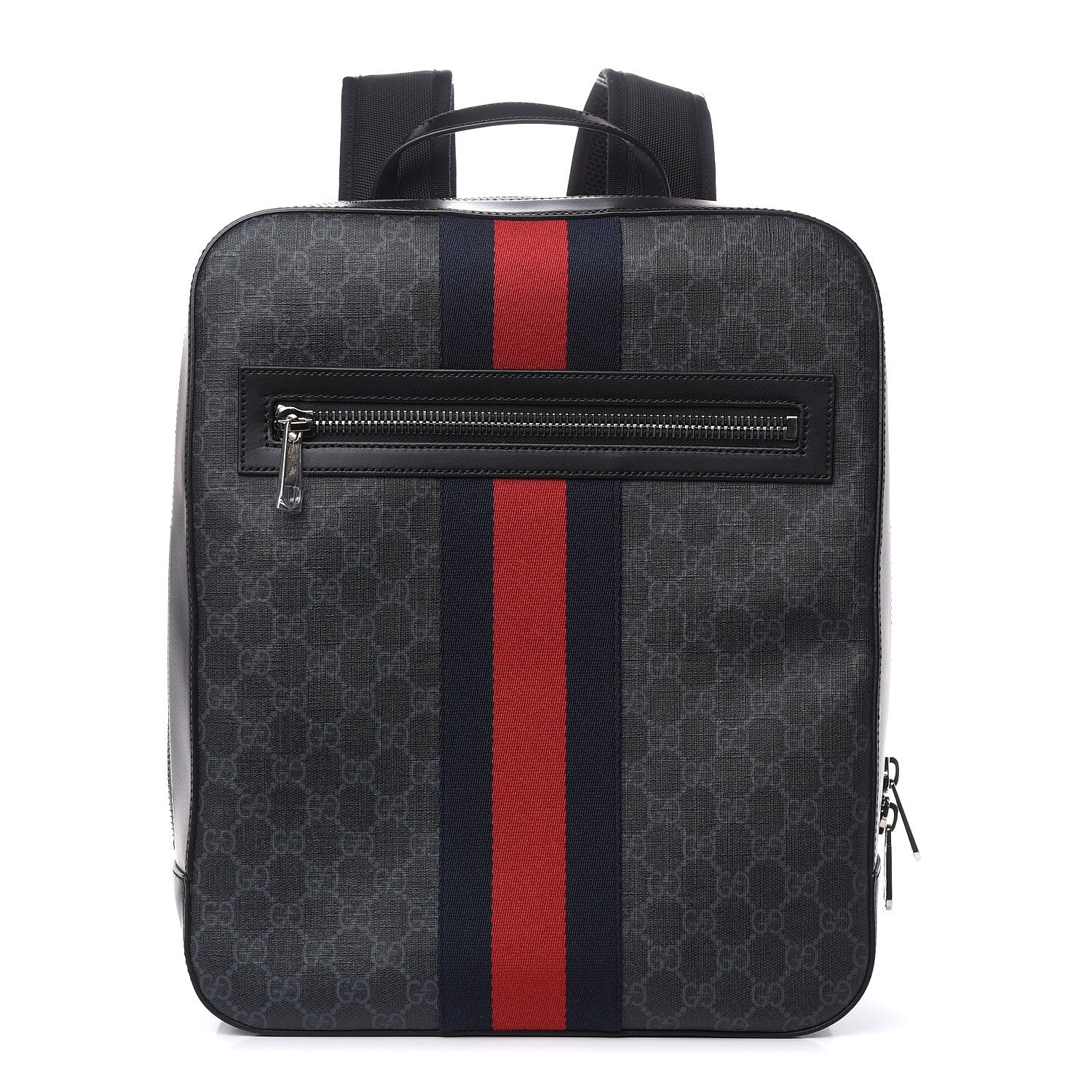 Gucci GG Supreme Monogram Web Tote Backpack Black Grey 1 of 9