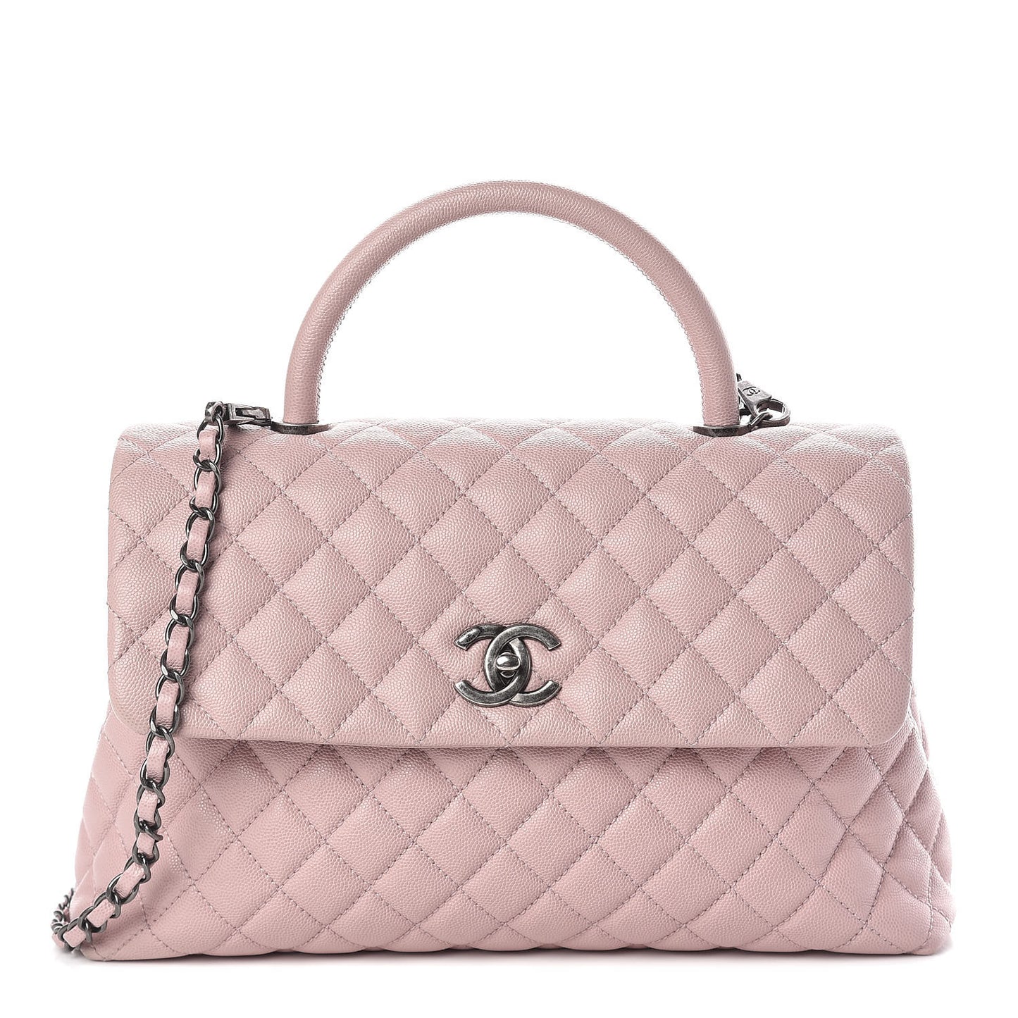 Caviar Quilted Medium Coco Handle Flap Light Pink