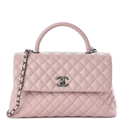 Chanel Caviar Quilted Medium Coco Handle Flap Light Pink 1 of 10