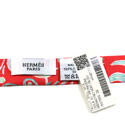 Hermes Silk Isola Di Primavera Doll Twilly Grenadine Vert Bleu 3 of 3