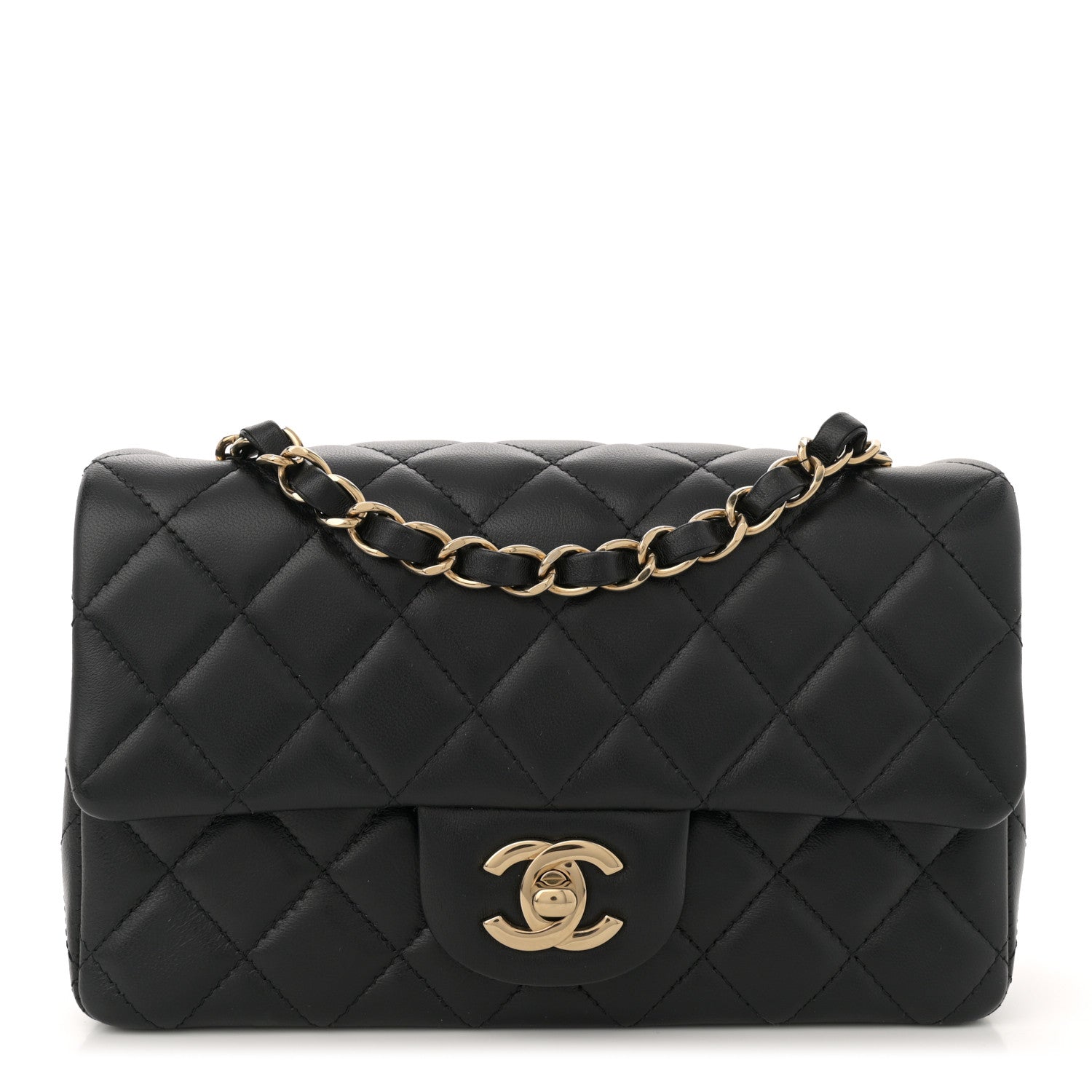 Chanel Lambskin Quilted Mini Rectangular Flap Black 1 of 10