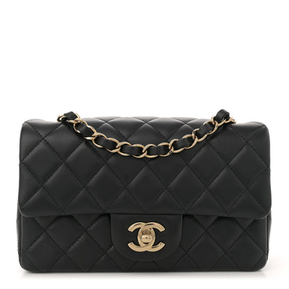 Chanel Lambskin Quilted Mini Rectangular Flap Black 1 of 10