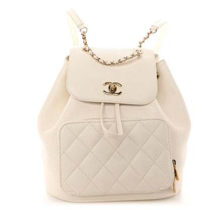 Chanel Caviar Quilted Business Affinity Backpack White 1 of 10