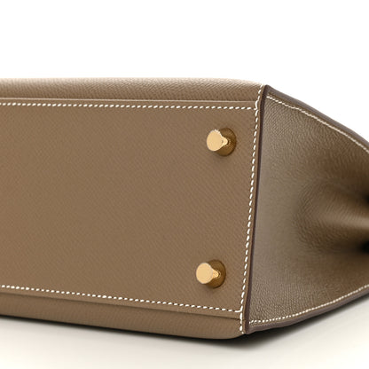 Hermes Epsom Tri-Color Kelly Sellier 25 Etoupe Ardoise Black 10 of 11
