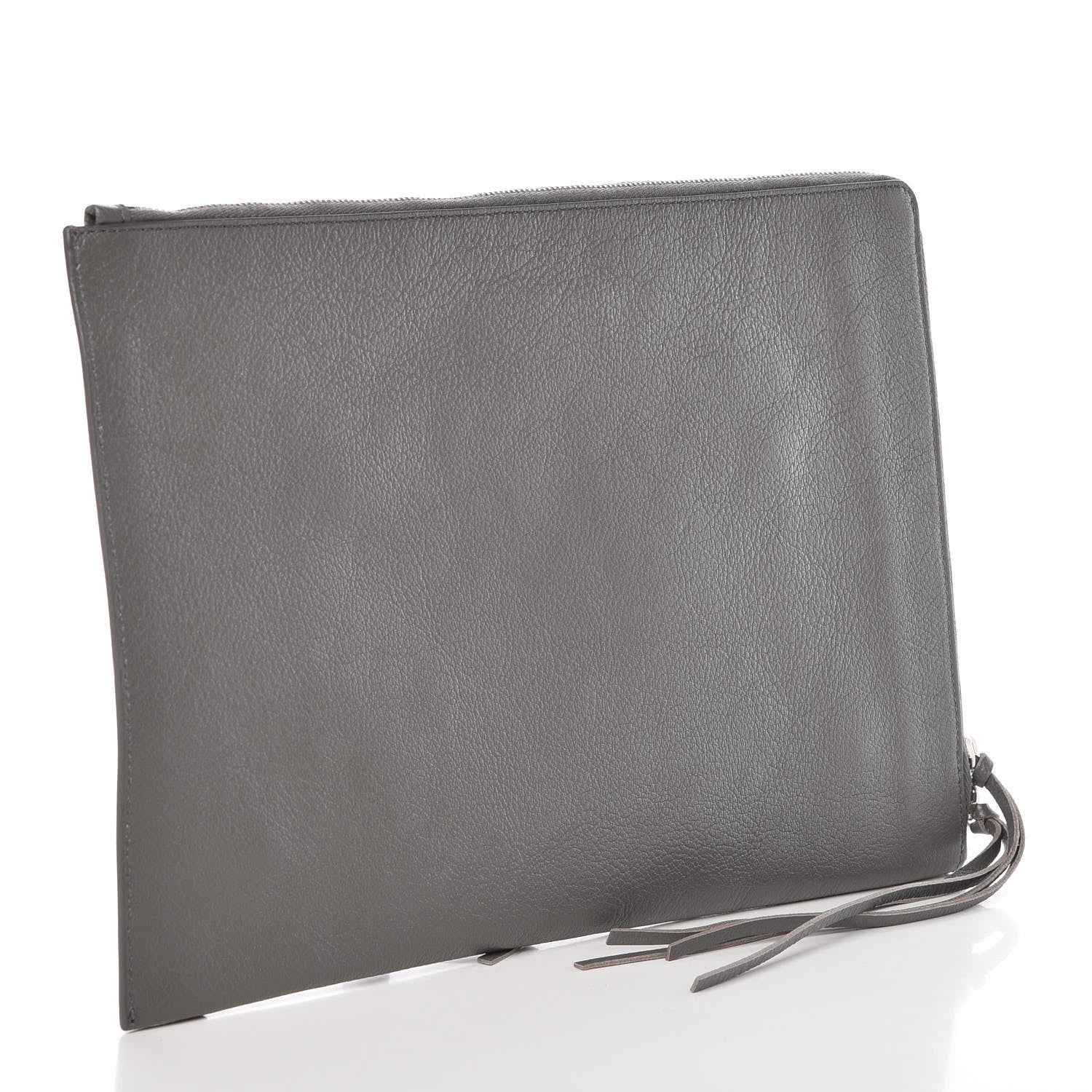 Balenciaga Chevre Silver Metallic Edge Hardware Pouch Gris Acier 3 of 7