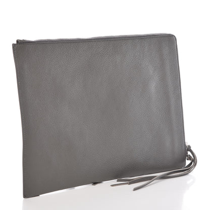 Balenciaga Chevre Silver Metallic Edge Hardware Pouch Gris Acier 3 of 7