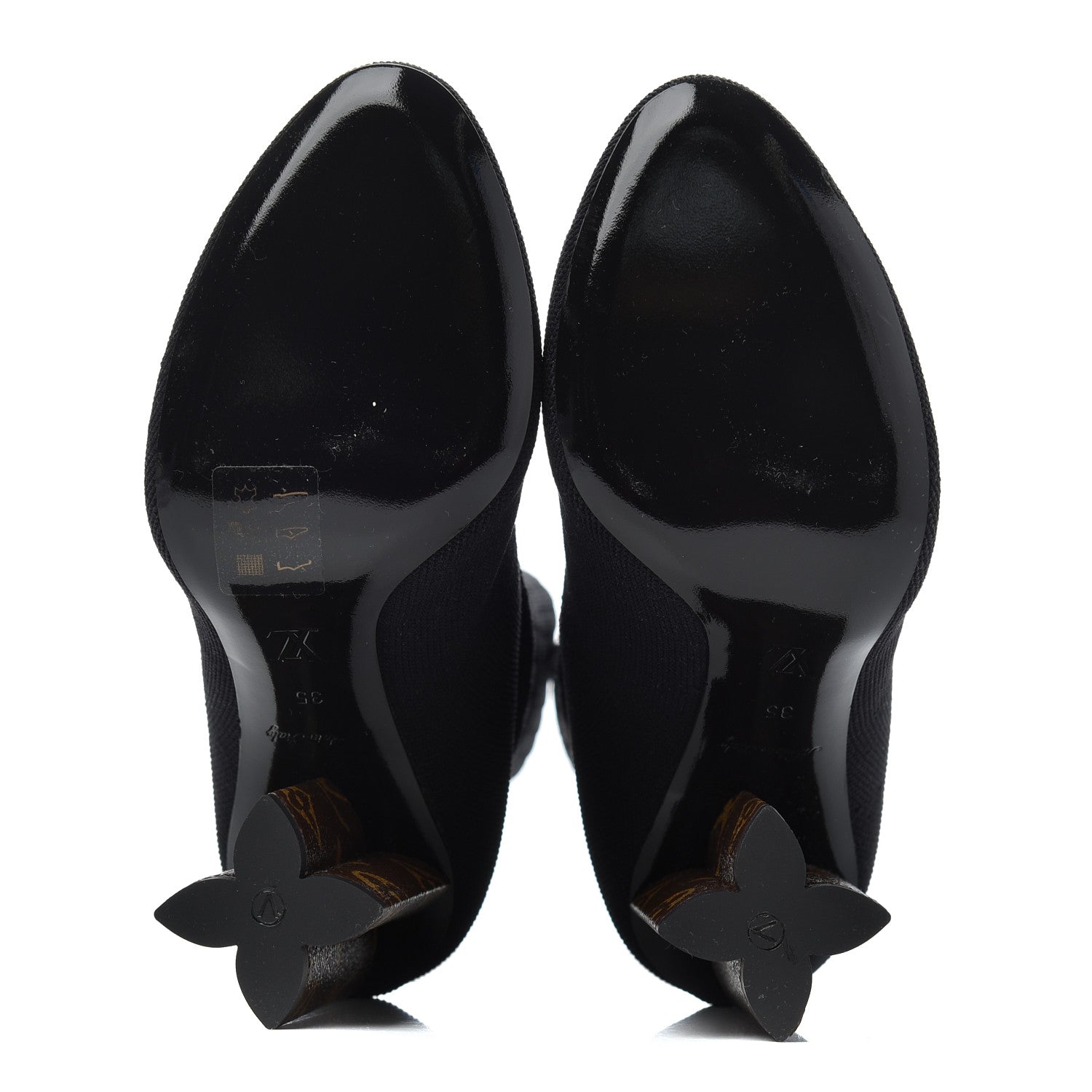 Louis Vuitton Monogram Stretch Fabric Silhouette Ankle Boots 35 Black 5 of 7