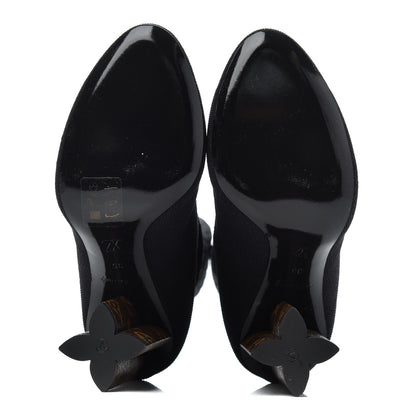 Louis Vuitton Monogram Stretch Fabric Silhouette Ankle Boots 35 Black 5 of 7
