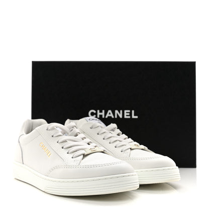 Chanel Calfskin Womens CC Logo Sneakers 39 White 10 of 10
