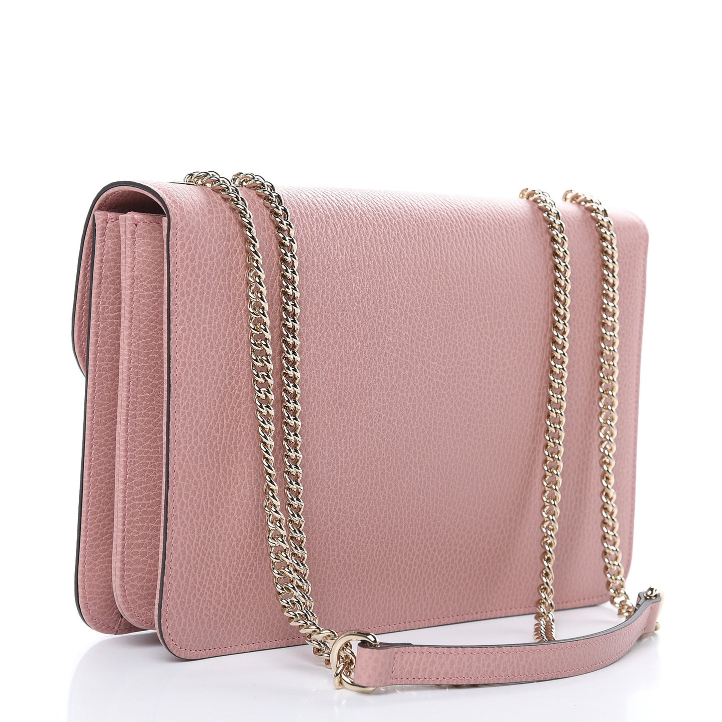 Dollar Calfskin Interlocking G Shoulder Bag Soft Pink